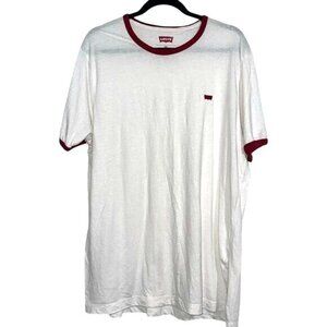 Levis White & Red Ringer T-Shirt XXL 60% Cotton 40% Polyester Unisex Casual Clas